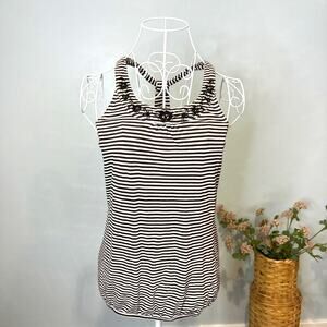 Stunning vintage y2k brown striped halter cami ring top